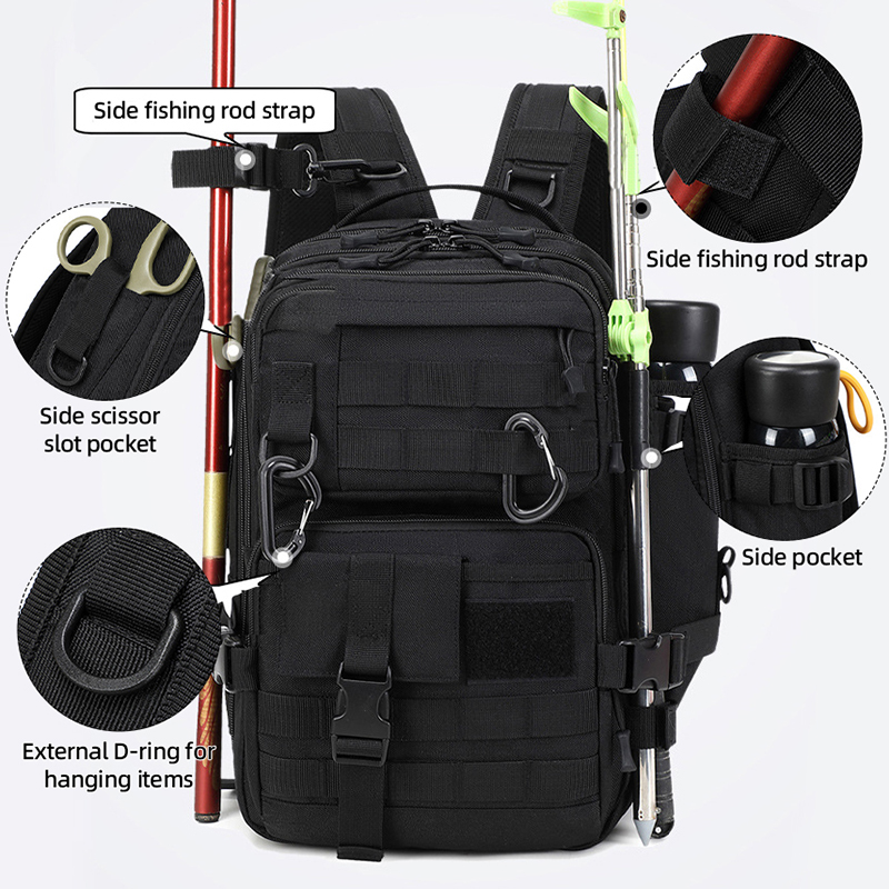 Fishing Equipment Bag - Plecak Taktyczny Kempingowy Podróżny Duży 3-dniowy